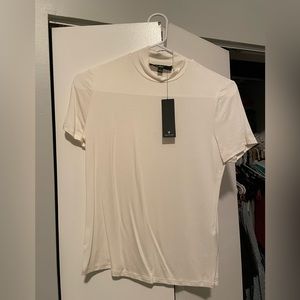 White Mock Neck Top